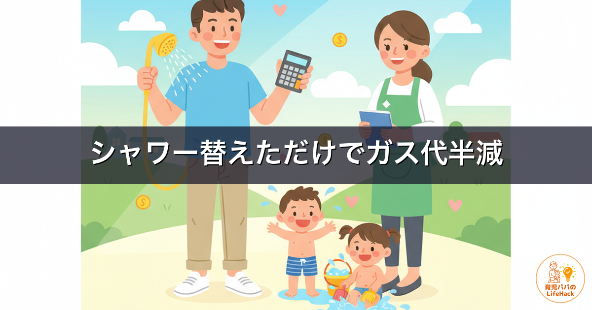 【体験談】子育て家庭のガス代節約は節水シャワーヘッドが正解｜3歳娘パパが正直レビュー